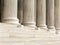 Architectural detail of marble steps and ionic order columns