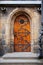 Architectural detail, medieval door closeup. Abstract element of Prague architecture, Czech Republic