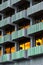 Architectural detail, modern facade pattern form the buildings in Athens, Greece