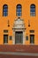 Architectural detail on Piazza del Municipio, Bologna Italy