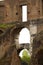 Architectural detail of the Roman Coliseum in Rome, Lazio, Italy.