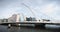 Architectural detail of the Samuel Beckett Bridge in Dublin, Ireland