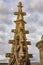 Architectural detail of a spire of the Gothic cathedral of Segovia Spain