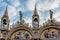 Architectural details of Basilica di San Marco at St. Marc square in Venice, Italy
