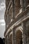 Architectural details of the facade of the Colosseum Coliseum or Flavian Amphitheatre, ancient Roman amphitheater Rome, Italy