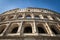 Architectural details of the facade of the Colosseum Coliseum or Flavian Amphitheatre, ancient Roman amphitheater Rome, Italy