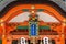 Architectural details at Fushimi Inari Shinto shrine in Kyoto, Japan