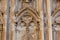 Architectural details of gotic cathedral Ancient european crystian church in catalonia spain