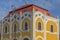 Architectural details on a historic building in Salonta, Romania