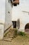 Architectural details of medieval church. View of fortified church of Viscri, UNESCO heritage site in Transylvania. Romania, 2021