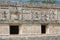 Architectural details of the nunnery building in Uxmal. Yucatan