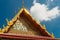 Architectural details of palace at Wat Phra Kaew temple, Bangkok, Thailand.