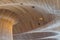 Architectural details of Welsh Assembly building. Wooden planks