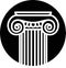 Architectural element. Corinthian column. Logo template.