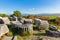 Architectural elements and parts of columns of Temple of Athena in Priene, Turkey