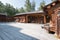 Architectural and Ethnographic Museum. Wooden courtyard of an old Siberian village