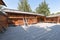 Architectural and Ethnographic Museum. Wooden courtyard of an old Siberian village