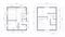 Architectural floor plan of a small house with dimensions on the drawing