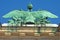 Architectural and imperial heraldry details on Hofburg palace in Vienna