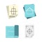 Architectural paper icon set, flat style