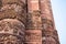 Architectural of the Qutub Minar minaret tower in New Delhi India