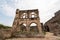 The architectural ruins of the ancient Golconda Fort in the outskirts of the city of