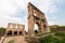 The architectural ruins of the ancient Golconda Fort in the outskirts of the city of