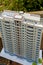 an architectural scale model of a fteen storey Residential Building structure made White Mountboard