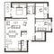 Architectural sketch plan of three bedroom apartment