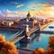 Architectural Splendor of Budapest: Hungarian Parliament Building and Chain Bridge