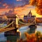Architectural Splendor of Budapest: Hungarian Parliament Building and Chain Bridge