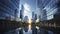 Architectural Symphony. Skyline Reflections in Modern Facades. Generative AI