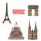 Architectural travel landmarks of France icon