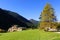 Architecture of Auronzo di Cadore, beautiful tourist mountain town in the Dolomites