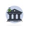 Architecture, bank, banking, building, federal Flat Color Icon Vector
