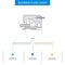 Architecture, blueprint, circuit, design, engineering Business Flow Chart Design with 3 Steps. Line Icon For Presentation