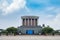 Architecture building Ho Chi Minh Mausoleum place of revolutionary leader in center of Ba Dinh Square