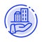 Architecture, Business, Modern, Sustainable Blue Dotted Line Line Icon