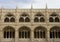 Architecture close up of the inner facade of Jeronimos Monastery