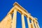 Architecture detail of ancient sandstone temple pillars