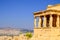 Architecture detail of ancient temple Erechteion in Acropolis