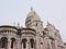 ARchitecture detail of the Basilica of the Sacred Heart of Paris on an overcast day