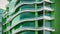 architecture detail A poster with a green facade. futuristic building design