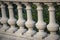 Architecture and details. semi-circular balcony stone balustrade