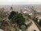 Architecture and extensive views over the city of Graz that visible from the Schlossberg hilltop in Graz, Austria.