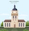Architecture facade Oslo cathedral Norway Vector illustrations