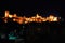 The architecture of the fortress in Akhaltsikhe. Night view.