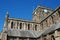 Architecture of Hexham cathedral and clock tower