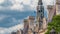 Architecture of The Hotel de Ville City Hall with french flag on tower timelapse, the building housing the local