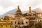 Architecture of houses and churches in Vietri, Italy, Amalfi Coast